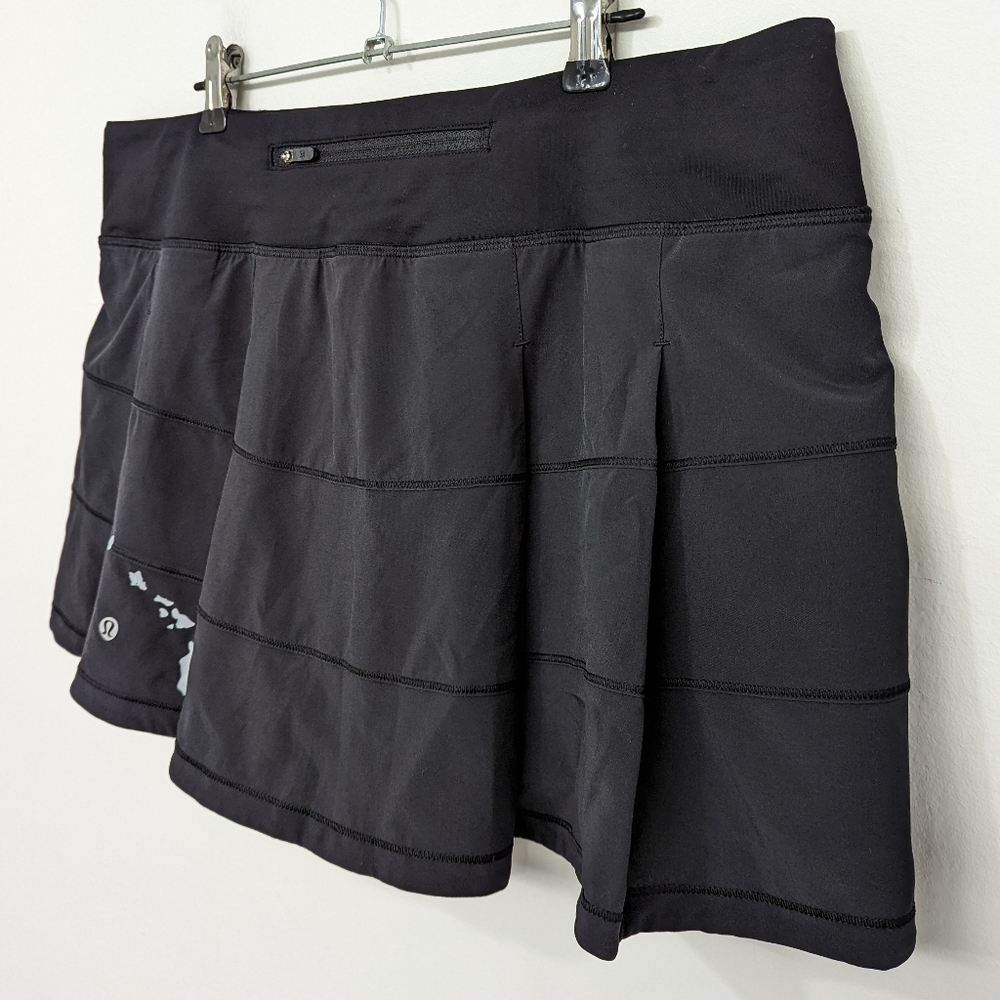 RARE Lululemon Pace Rival Skirt Black Hawaiian Islands - Picture 6 of 8